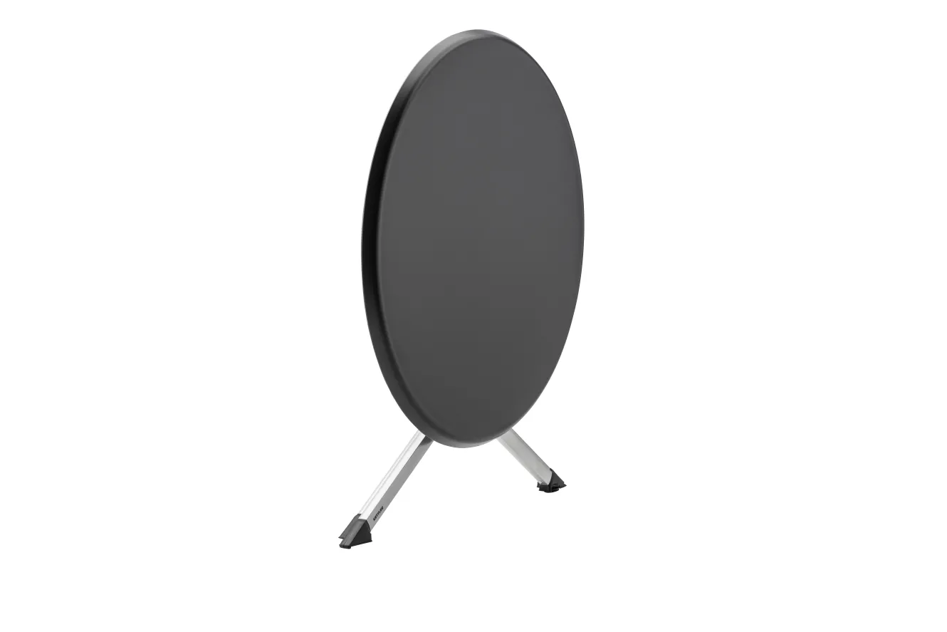 KETTLER BasicPlus Pro Balkon-Set, silber/anthrazit, Alu/Textilene, Tisch Ø100 cm, 2 Klappstühle