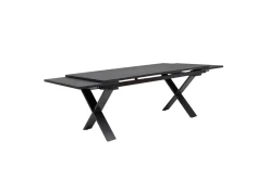 KETTLER BasicPlus Pro Garten-Essgruppe, anthrazit, Alu/Textilene/Spraystone, Tisch 180/280 x 100 cm, 8 Stapelsessel