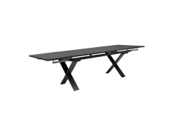 KETTLER BasicPlus Pro Garten-Essgruppe, anthrazit, Alu/Textilene/Spraystone, Tisch 180/280 x 100 cm, 8 Stapelsessel
