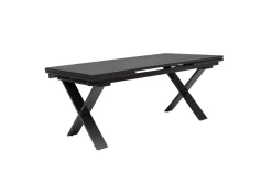KETTLER BasicPlus Pro Garten-Essgruppe, anthrazit, Alu/Textilene/Spraystone, Tisch 180/280 x 100 cm, 8 Stapelsessel