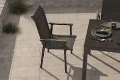 KETTLER BasicPlus Pro Garten-Essgruppe, anthrazit, Alu/Textilene/Spraystone, Tisch 180/280 x 100 cm, 8 Stapelsessel