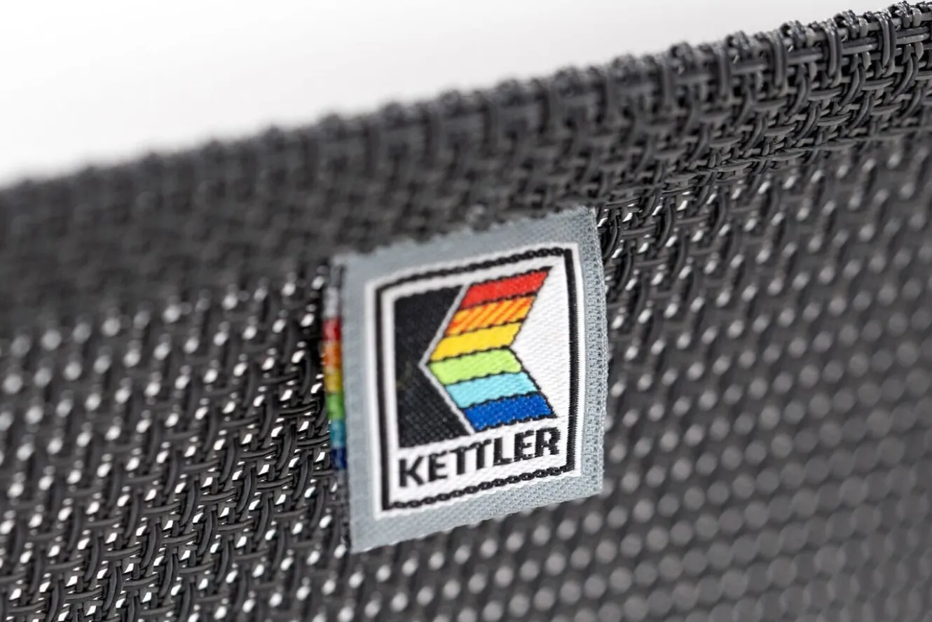 KETTLER BasicPlus Pro Garten-Essgruppe, anthrazit, Alu/Textilene/Spraystone, Tisch 180/280 x 100 cm, 8 Stapelsessel