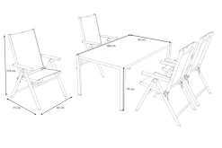 KETTLER BasicPlus Pro Garten-Essgruppe, silber/anthrazit, Alu/Textilene, Tisch 160 x 95 cm, 4 Klappstühle