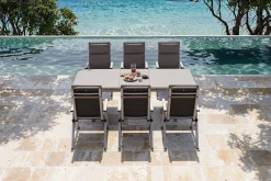 KETTLER BasicPlus Pro Garten-Essgruppe, 6 Personen inkl. Sitzkissen, ausziehbarer Tisch 180–240 cm, Aluminium/Textilene