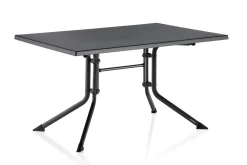 KETTLER BasicPlus Pro Garten-Essgruppe, anthrazit, Alu/Textilene, klappbarer Tisch 140 x 95 cm, 4 Klappstühle