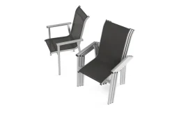 KETTLER BasicPlus Pro Garten-Essgruppe, silber/anthrazit, Alu/Textilene, Klapptisch 140 x 95 cm, 4 Stapelsessel