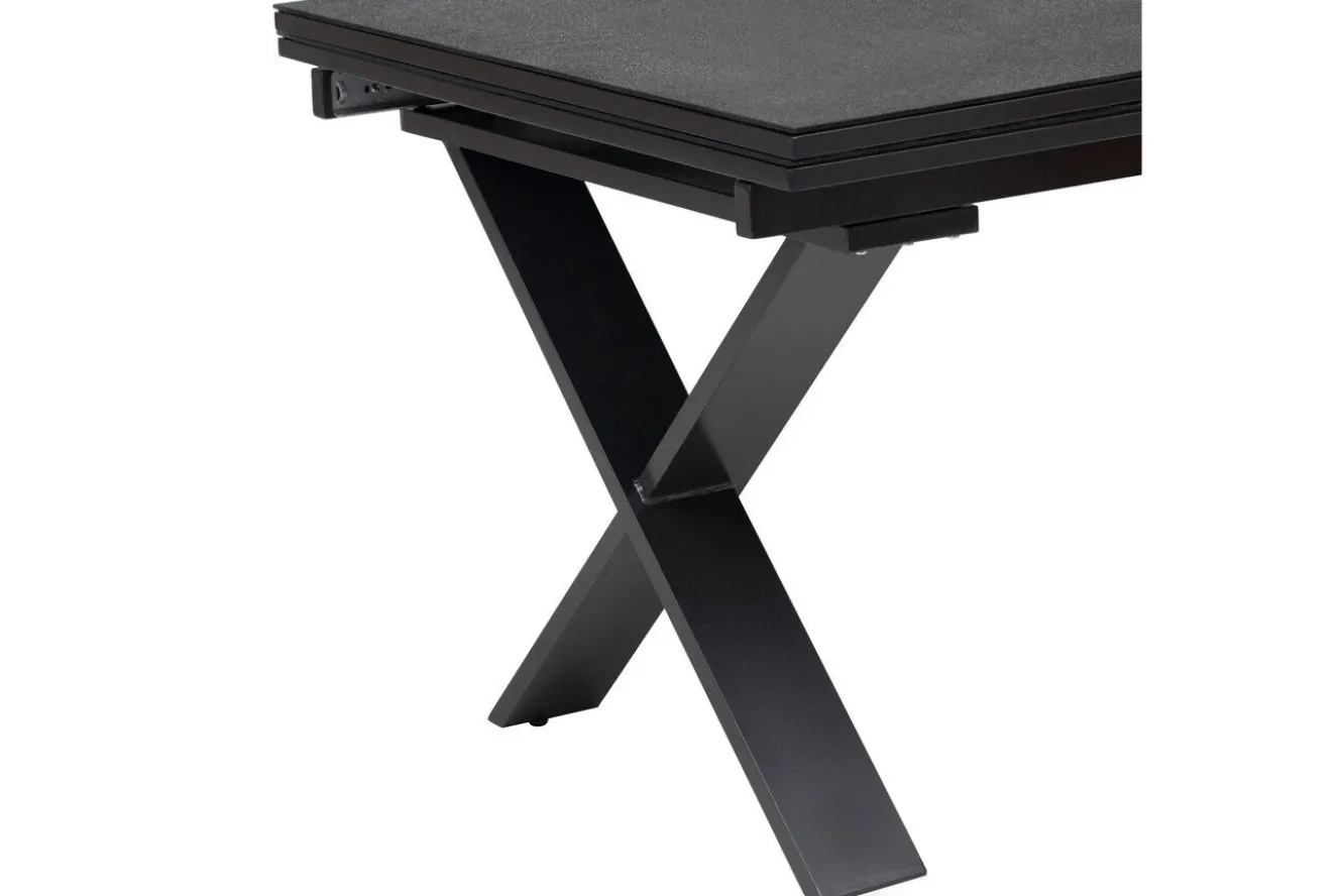 KETTLER BasicPlus Pro Garten-Essgruppe, anthrazit, Alu/Textilene, Tisch ausziehbar 180/280 x 100 cm, 6 Klappstühle