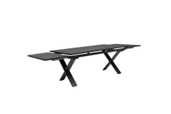 KETTLER BasicPlus Pro Garten-Essgruppe, anthrazit, Alu/Textilene, Tisch ausziehbar 180/280 x 100 cm, 6 Klappstühle