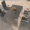 KETTLER BasicPlus Pro Garten-Essgruppe, silber/anthrazit, Alu/Textilene/Sicherheitsglas, 160 x 95 cm, 4 Klappstühle