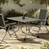 KETTLER BasicPlus Pro Garten-Essgruppe, anthrazit/silber, Alu/Textilene/KETTALUX, Tisch 140 x 95 cm, 2 Klappstühle