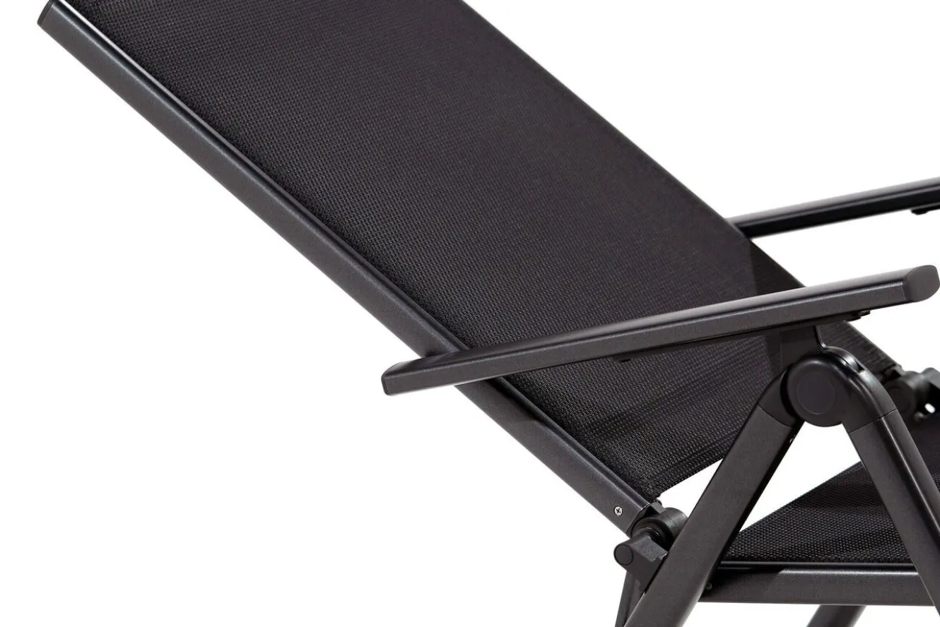 KETTLER BasicPlus Pro Garten-Essgruppe, anthrazit, Alu/Textilene, Tisch 160 x 95 cm, 4 Klappstühle