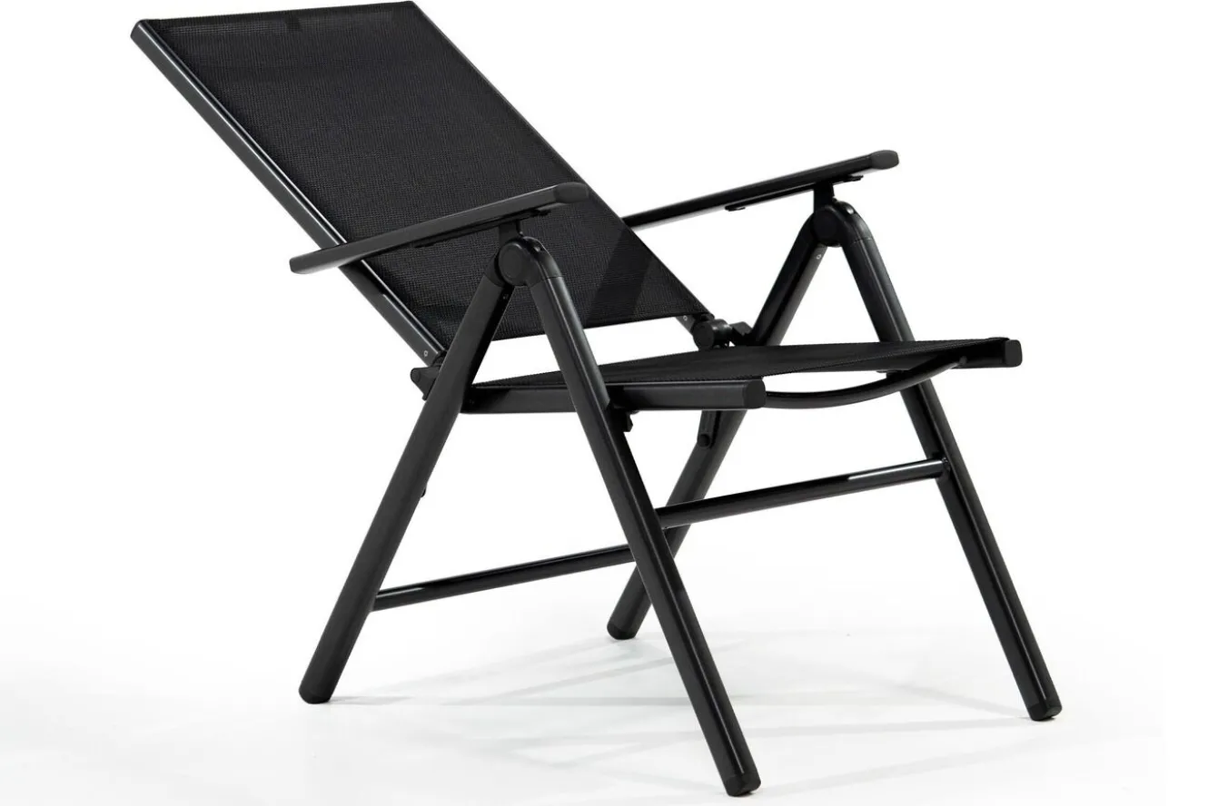 KETTLER BasicPlus Pro Garten-Essgruppe, anthrazit, Alu/Textilene, Tisch 160 x 95 cm, 4 Klappstühle