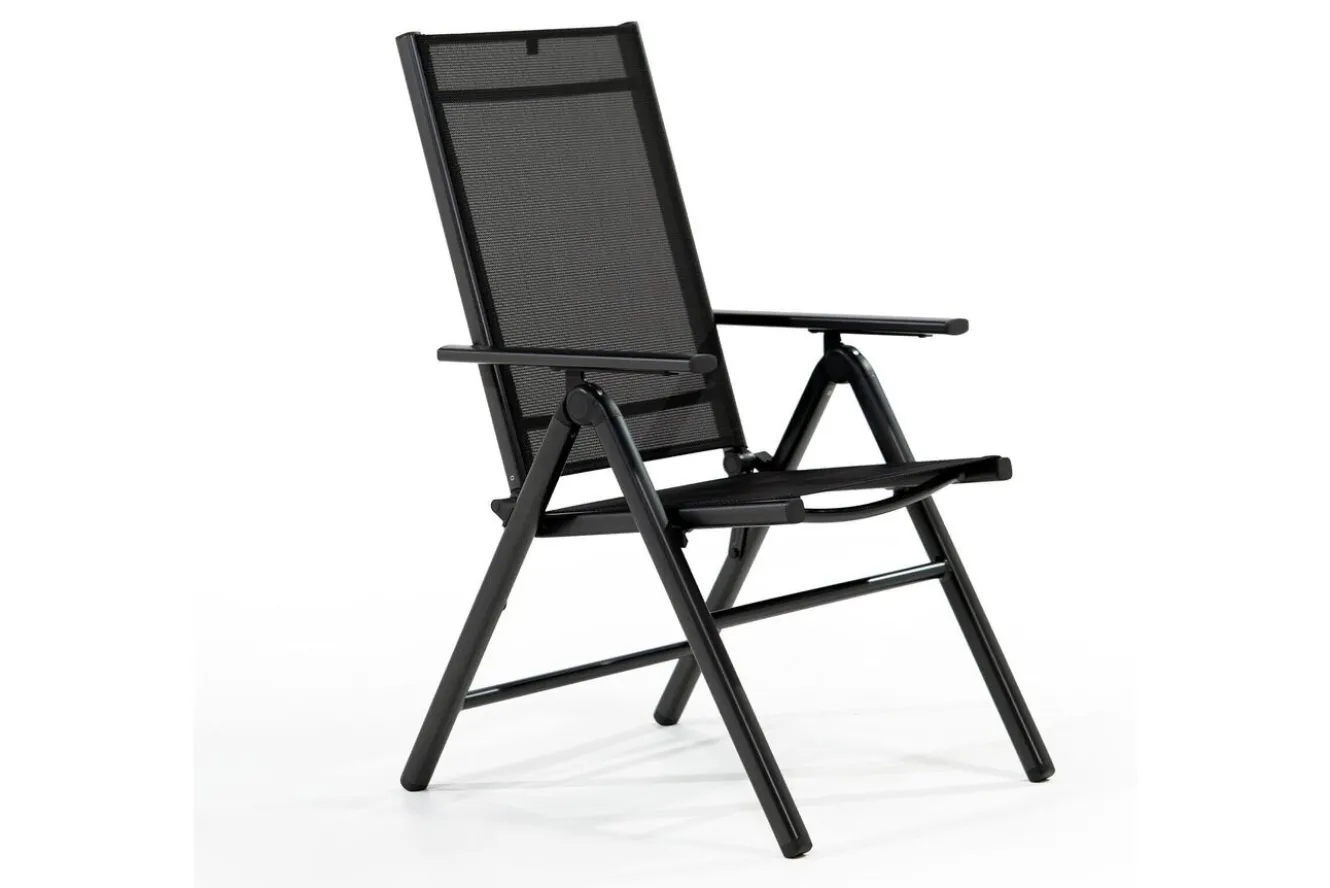 KETTLER BasicPlus Pro Garten-Essgruppe, anthrazit, Alu/Textilene, Tisch 160 x 95 cm, 4 Klappstühle