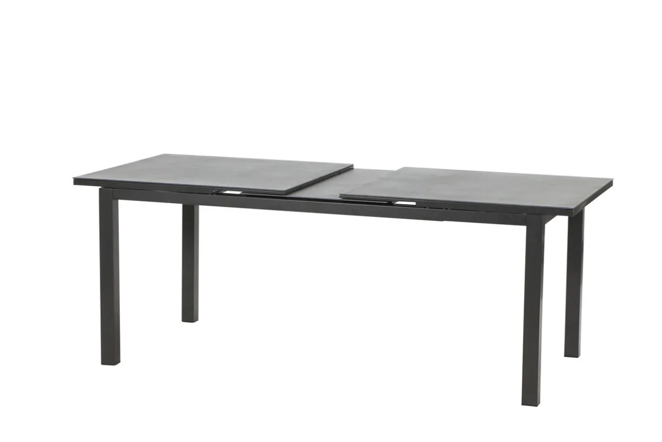KETTLER BasicPlus Pro Garten-Essgruppe, anthrazit, Alu/Textilene, Tisch 180/240 x 90 cm, 6 Stapelsessel