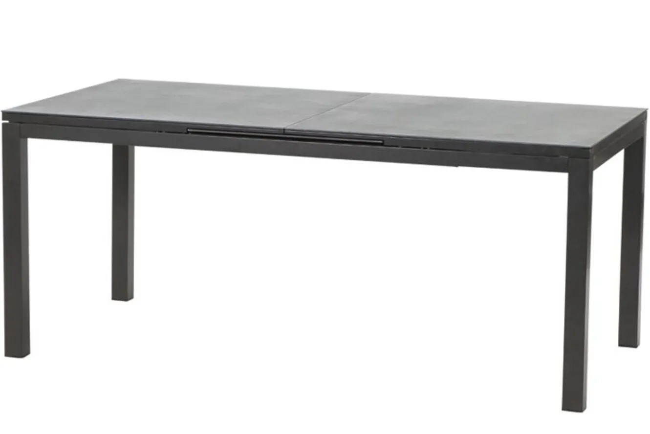 KETTLER BasicPlus Pro Garten-Essgruppe, anthrazit, Alu/Textilene, Tisch 180/240 x 90 cm, 6 Stapelsessel