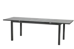KETTLER BasicPlus Pro Garten-Essgruppe, anthrazit, Alu/Textilene, Tisch 180/240 x 90 cm, 6 Stapelsessel
