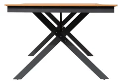 KETTLER BasicPlus Pro Garten-Essgruppe mit LED-Beleuchtung, anthrazit/natur, Alu/Holzimitat, 240 x 100 cm, 6 Klappstühle