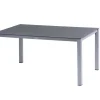 KETTLER BasicPlus Pro Garten-Essgruppe, silber/anthrazit, Alu/Textilene, Esstisch 160 x 95 cm, 4 Stapelsessel