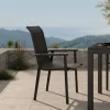 KETTLER BasicPlus Pro Garten-Essgruppe, anthrazit, Alu/Textilene/Spraystone, Tisch 180/280 x 100 cm, 6 Stapelsessel