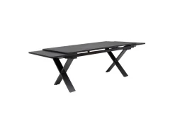 KETTLER BasicPlus Pro Garten-Essgruppe, anthrazit, Alu/Textilene/Spraystone, Tisch 180/280 x 100 cm, 6 Stapelsessel