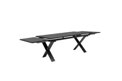 KETTLER BasicPlus Pro Garten-Essgruppe, anthrazit, Alu/Textilene/Spraystone, Tisch 180/280 x 100 cm, 6 Stapelsessel