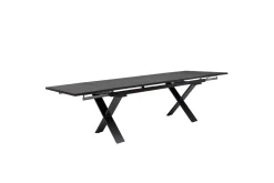 KETTLER BasicPlus Pro Garten-Essgruppe, anthrazit, Aluminium/Spraystone/Polyester, 180/280 x 100 cm, 6 Stapelsessel, inkl. Auflagen