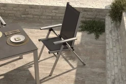 KETTLER BasicPlus Pro Klappstuhl, silber/anthrazit, Aluminium/Textilene, 75 x 62 x 110 cm, klappbar