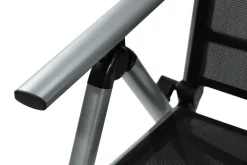 KETTLER BasicPlus Pro Klappstuhl, silber/anthrazit, Aluminium/Textilene, 75 x 62 x 110 cm, klappbar