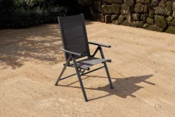 KETTLER BasicPlus Pro Klappstuhl, anthrazit, Aluminium/Textilene, 75 x 62 x 110 cm, klappbar