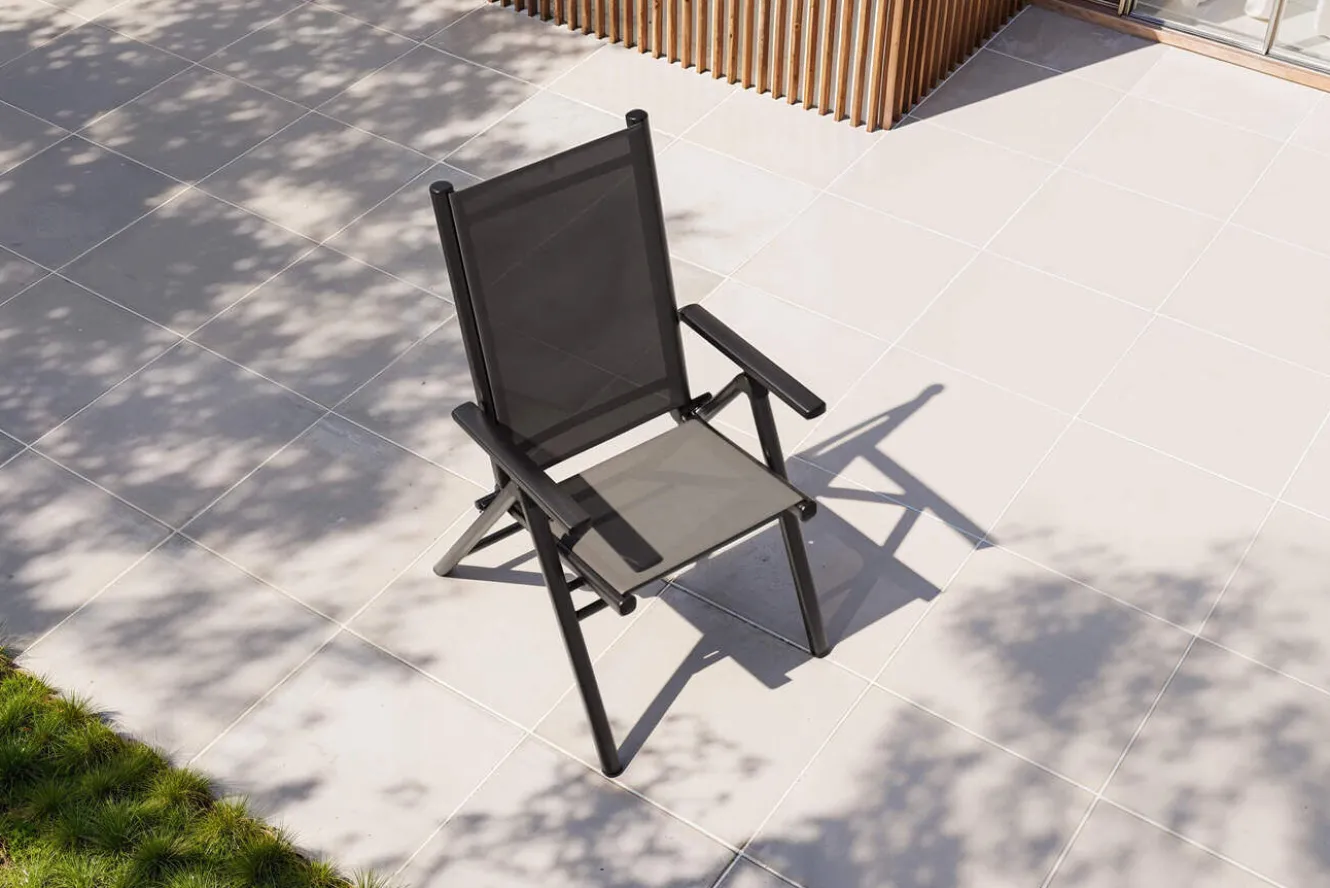 KETTLER BasicPlus Pro Klappstuhl, anthrazit, Aluminium/Textilene, 75 x 62 x 110 cm, klappbar