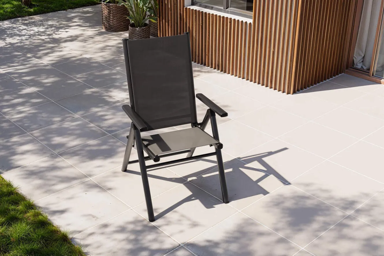 KETTLER BasicPlus Pro Klappstuhl, anthrazit, Aluminium/Textilene, 75 x 62 x 110 cm, klappbar