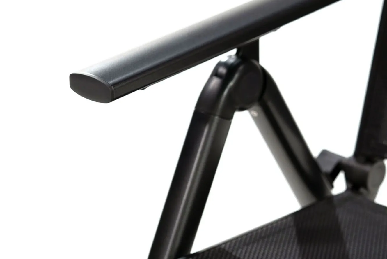 KETTLER BasicPlus Pro Klappstuhl, anthrazit, Aluminium/Textilene, 75 x 62 x 110 cm, klappbar