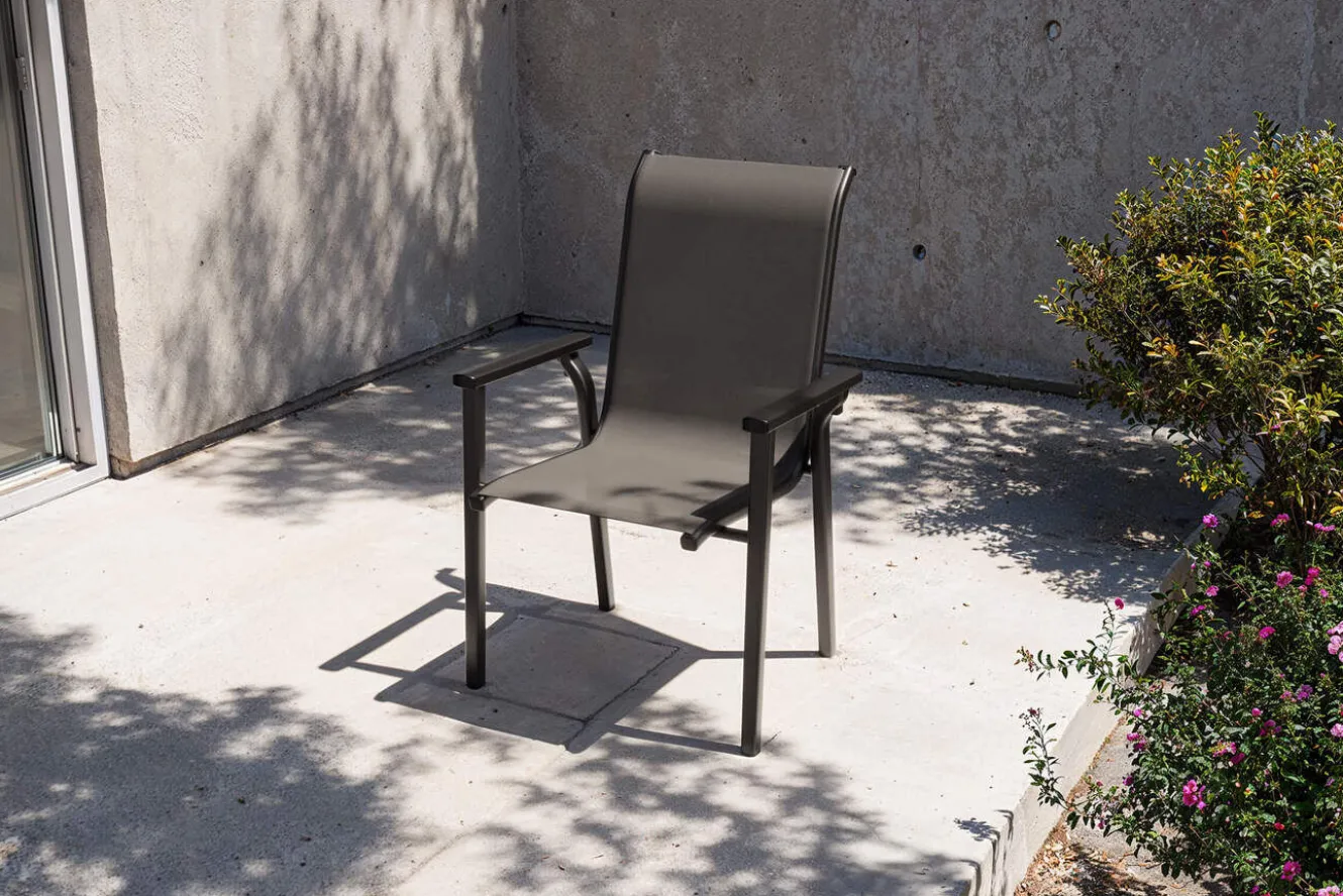 KETTLER BasicPlus Pro Stapelsessel, anthrazit, Aluminium/Textilene, 70 x 65 x 99 cm, stapelbar