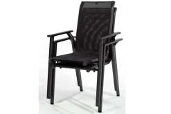 KETTLER BasicPlus Pro Stapelsessel, anthrazit, Aluminium/Textilene, 70 x 65 x 99 cm, stapelbar
