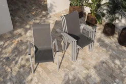 KETTLER BasicPlus Pro Stapelsessel 4er-Set, silber/anthrazit, Aluminium/Textilene, 70 x 65 x 99 cm, stapelbar
