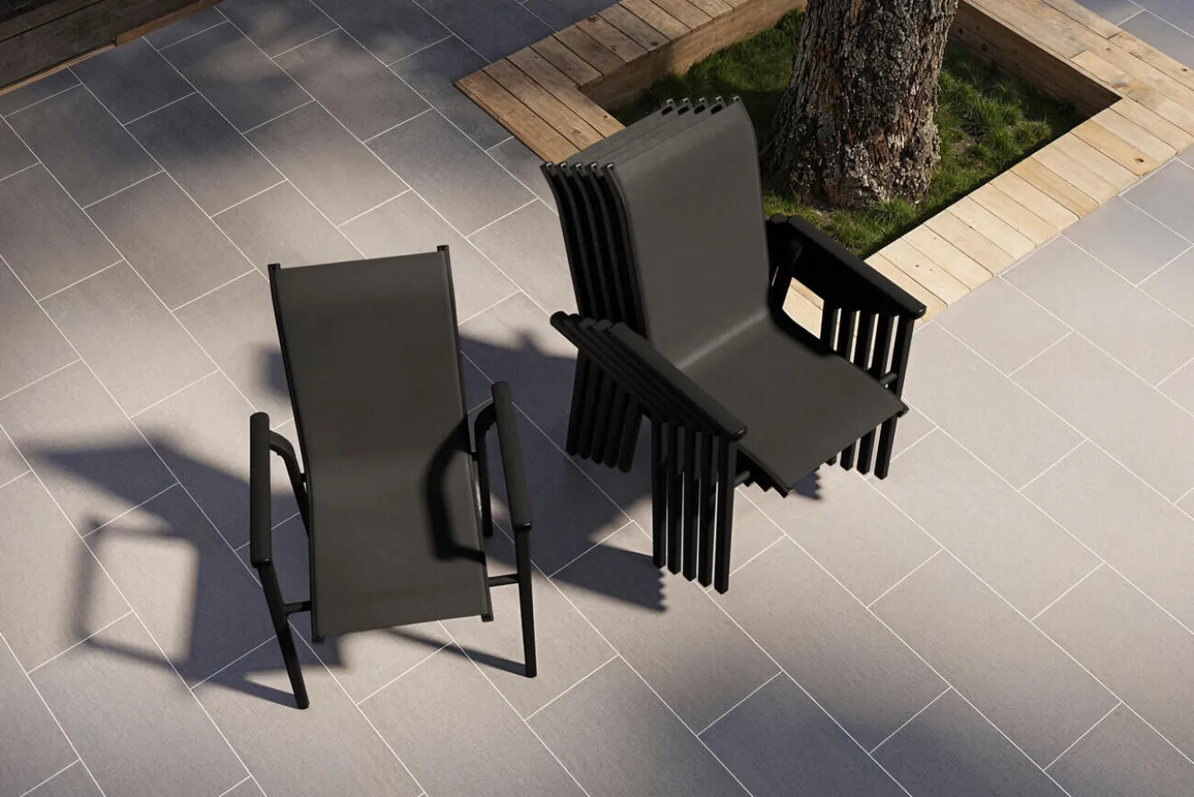 KETTLER BasicPlus Pro Stapelsessel 6er-Set, anthrazit, Aluminium Textilene, 70 x 65 x 99 cm, stapelbar