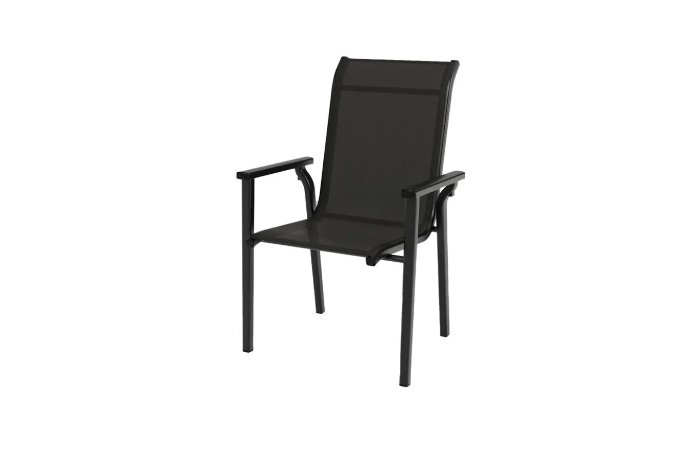 KETTLER BasicPlus Pro Stapelsessel 6er-Set, anthrazit, Aluminium Textilene, 70 x 65 x 99 cm, stapelbar