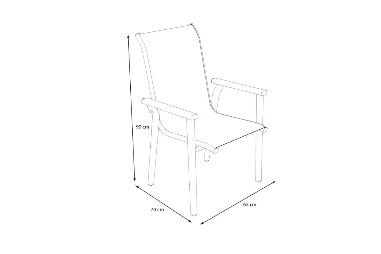 KETTLER BasicPlus Pro Stapelsessel 4er-Set, anthrazit, Aluminium Textilene, 70 x 65 x 99 cm, stapelbar