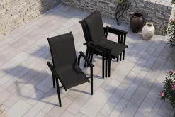 KETTLER BasicPlus Pro Stapelsessel 4er-Set, anthrazit, Aluminium Textilene, 70 x 65 x 99 cm, stapelbar