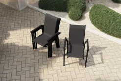 KETTLER BasicPlus Pro Stapelsessel 4er-Set, anthrazit, Aluminium Textilene, 70 x 65 x 99 cm, stapelbar
