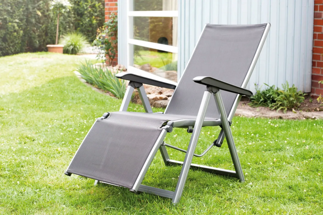 KETTLER BasicPlus Relaxsessel, silber/anthrazit, Alu/Textilene, 90 x 61 x 44 cm, 0301216-0000