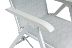 KETTLER BASIC PLUS Relaxsessel,weiß matt/hellgrau, Alu/Outdoorgewebe, klappbar, rostfreies Material, 0301216-5200