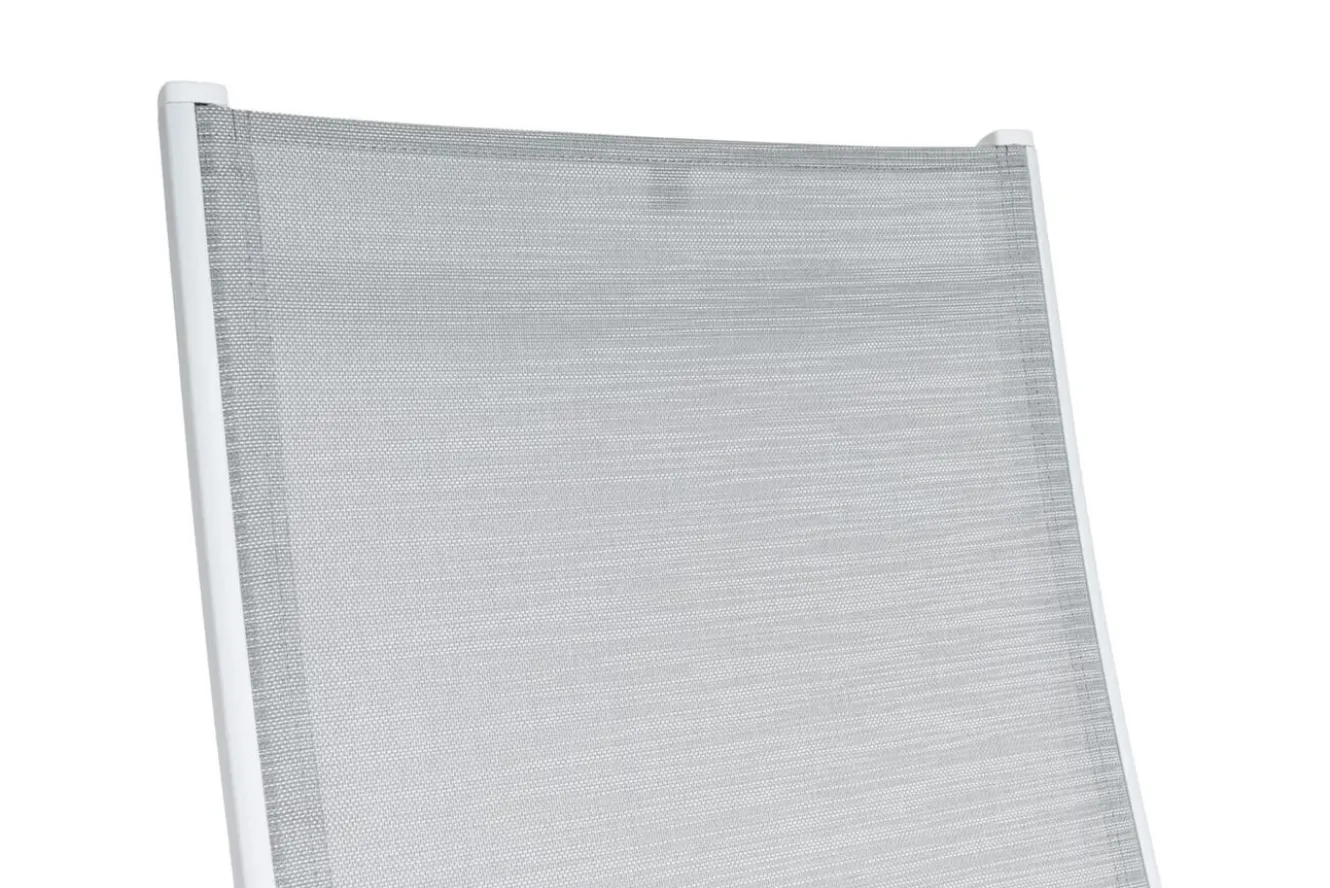 KETTLER BASIC PLUS Relaxsessel,weiß matt/hellgrau, Alu/Outdoorgewebe, klappbar, rostfreies Material, 0301216-5200