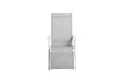 KETTLER BASIC PLUS Relaxsessel,weiß matt/hellgrau, Alu/Outdoorgewebe, klappbar, rostfreies Material, 0301216-5200