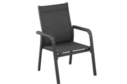 KETTLER BasicPlus Stapelsessel, anthrazit/anthrazit, Alu/Textilene, 0301205-7000