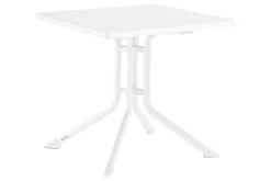 KETTLER Boulevard/BasicPlus Balkon-Set, weiß/hellgrau, Aluminium/KETTALUX, Tisch 70 x 70 cm, 2 Klappstühle, ergonomisch