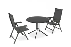 Kettler Boulevard/BASIC PLUS Balkon-Set, anthrazit, Aluminium/Kettalux, Klapptisch Ø100 cm