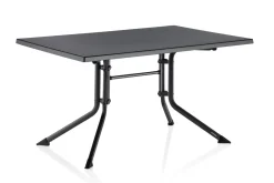 KETTLER Boulevard/Basic Plus Gartenessgruppe, anthrazit, Aluminium/KETTALUX, Klapptisch 140 x 95 cm, 4 Klappstühle, kratzfest, witterungsbeständig