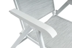 KETTLER Boulevard/Basic Plus Gartenessgruppe, weiß, Aluminium, Klapptisch 140 x 95 cm, 4 Klappstühle