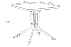 KETTLER BOULEVARD Klapptisch, anthrazit, Aluminium/KETTALUX, 70 x 70 cm, schmutzabweisend, stabil